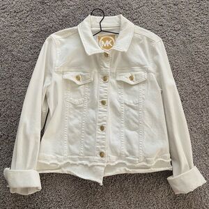 Michael Kors Women's White Jean Jacket Timeless Design